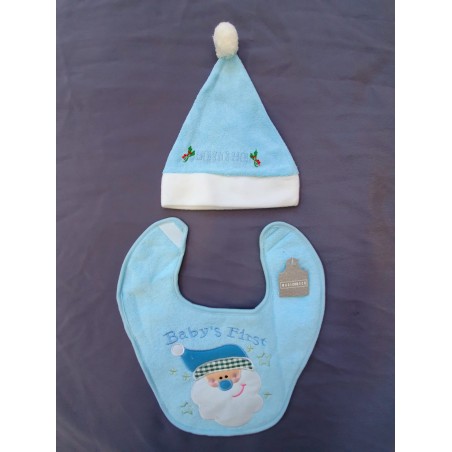 Set nou bavetă cu căciulă copii, 6 luni