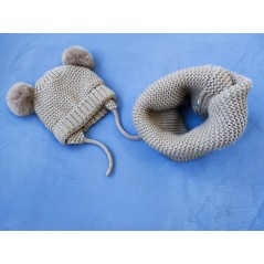 Set gros căciulă+fular Tex, 3-6 luni